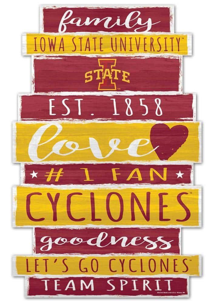 Iowa State Cyclones Wood Sign Word Plank 61056121 Heartland Flags