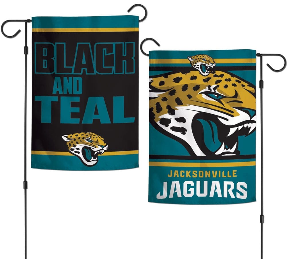 Jacksonville Jaguars Garden Flag 2 Sided Black And Teal Slogan 75912218 Heartland Flags