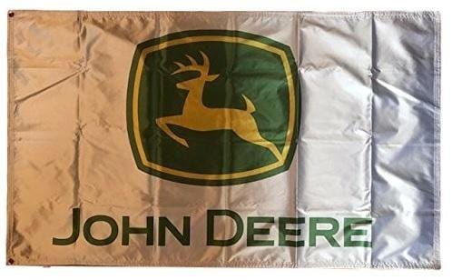John Deere Flag 3x5 White Logo 542823 Heartland Flags