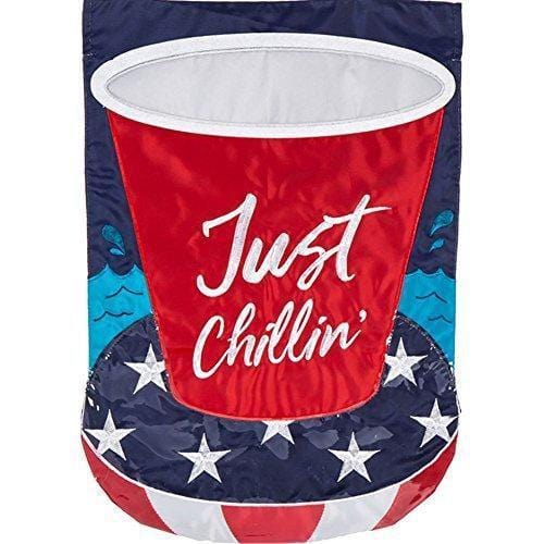 Just Chillin Flag 2 Sided Patriotic House Banner 158780 Heartland Flags