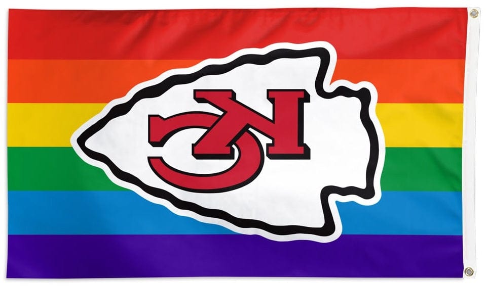 Kansas City Chiefs Flag 3x5 Pride Rainbow 32585421 Heartland Flags