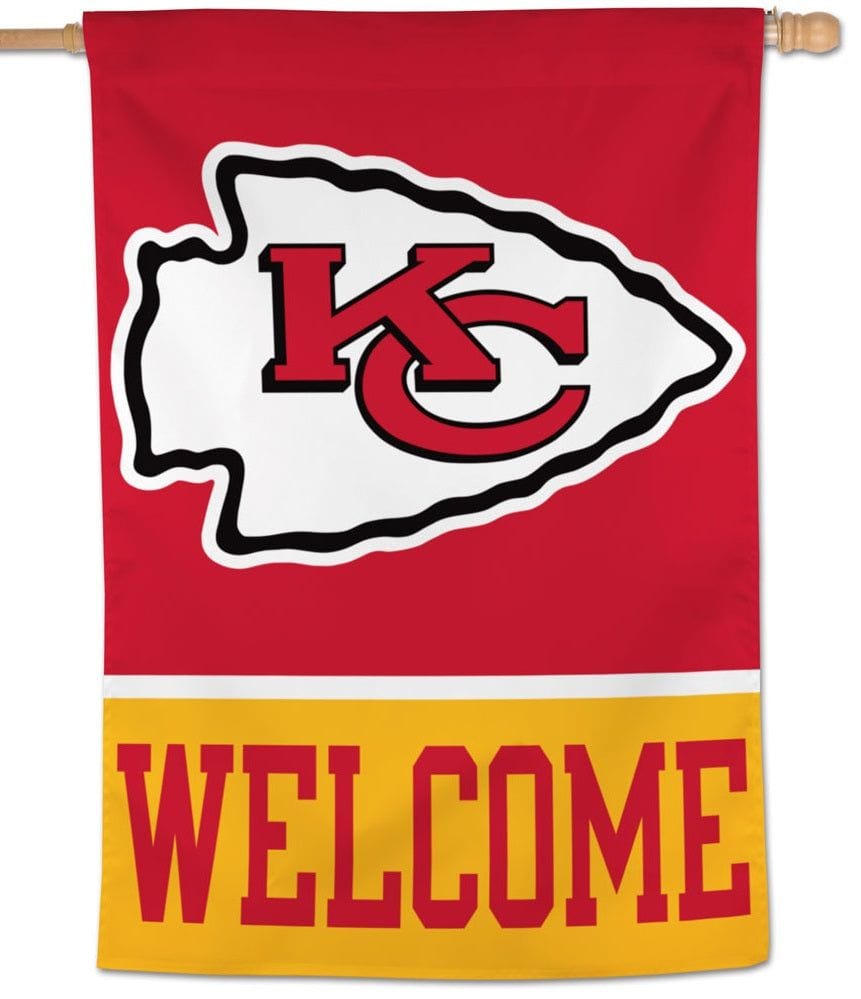 Kansas City Chiefs Flag Vertical Welcome Banner 45895321 Heartland Flags