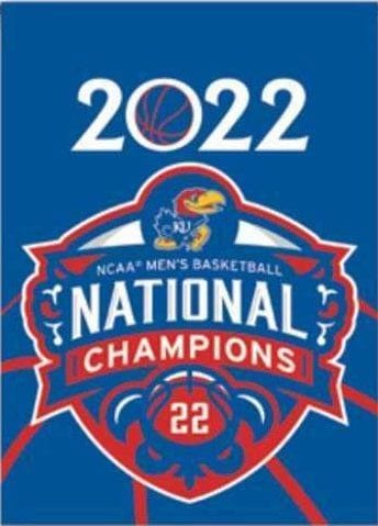 Kansas Jayhawks Garden Flag 2 Sided 2022 Basketball Champions 87992KK Heartland Flags