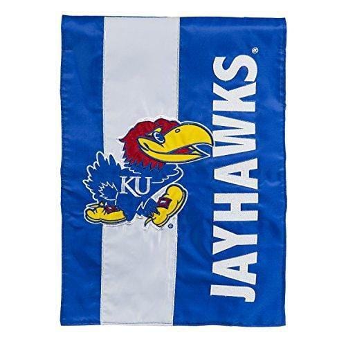 Kansas Jayhawks Garden Flag 2 Sided Applique Logo 16SF996 Heartland Flags