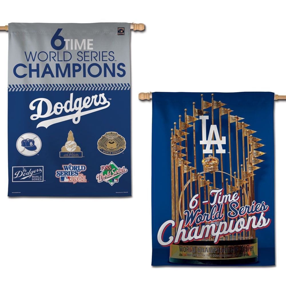 Los Angeles Dodgers Flag 2 Sided 6 Time World Series Champions 61306116 Heartland Flags