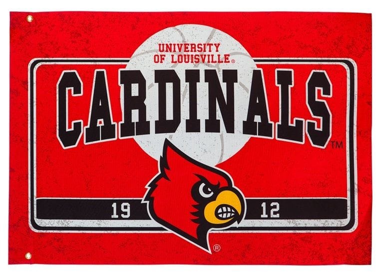 Louisville Cardinals Flag 2 Sided Basketball Logo 17L906 Heartland Flags