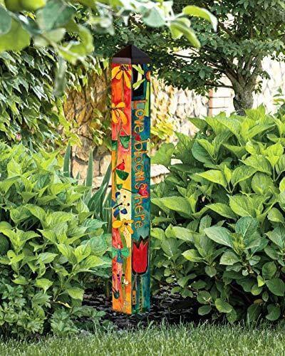 Love Garden Painted Peace Art Pole 40 Inches Tall Live Love Garden PL1132 Heartland Flags