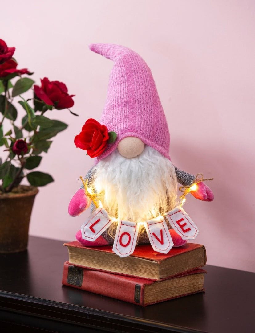 Love Gnome Valentine Table Decoration LED Fabric 8LED882 Heartland Flags