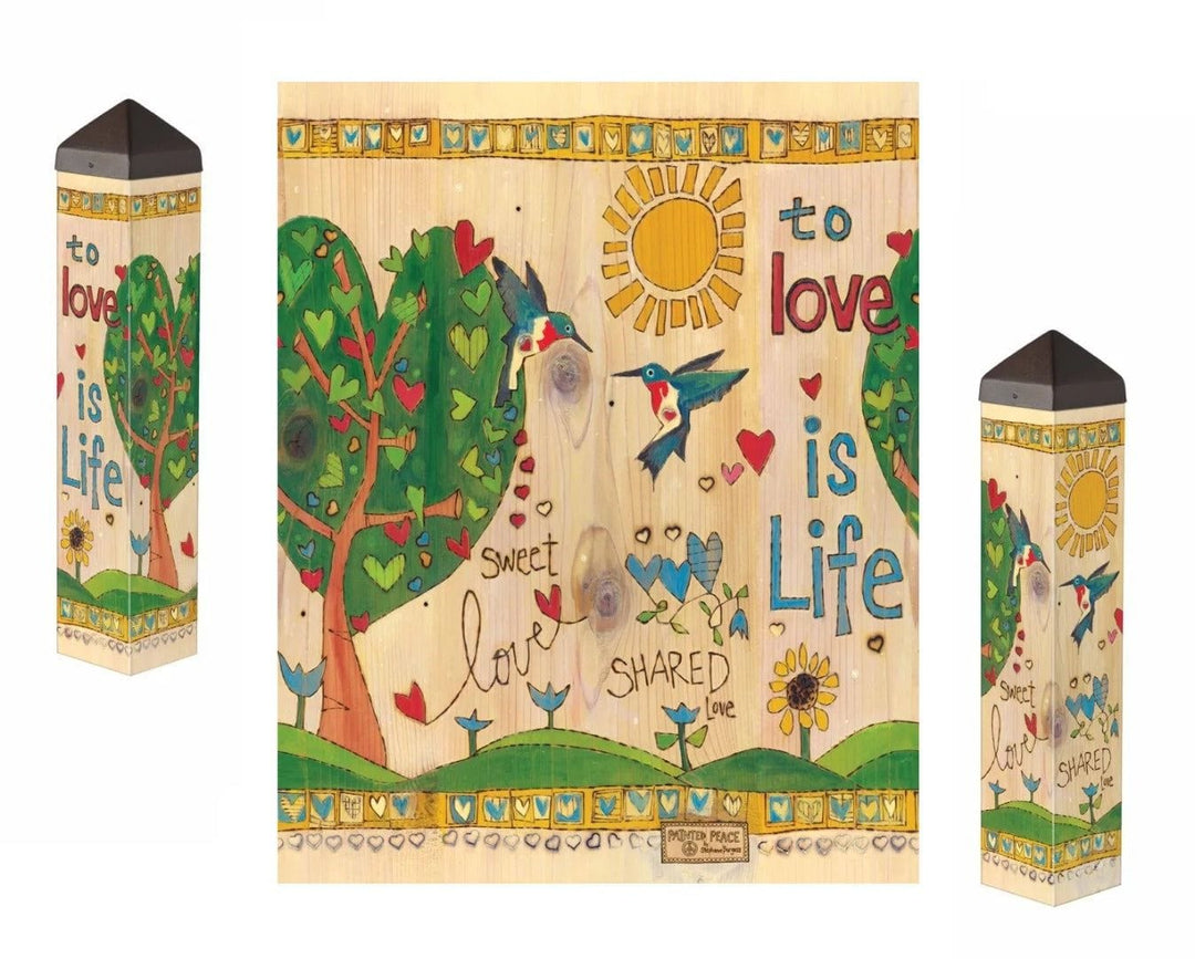 Love Is Life Art Pole 20 Inches Tall Burgess PL20011 Heartland Flags