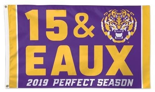 LSU Tigers Flag 3x5 Perfect Season 15 and Eaux 11852320 Heartland Flags