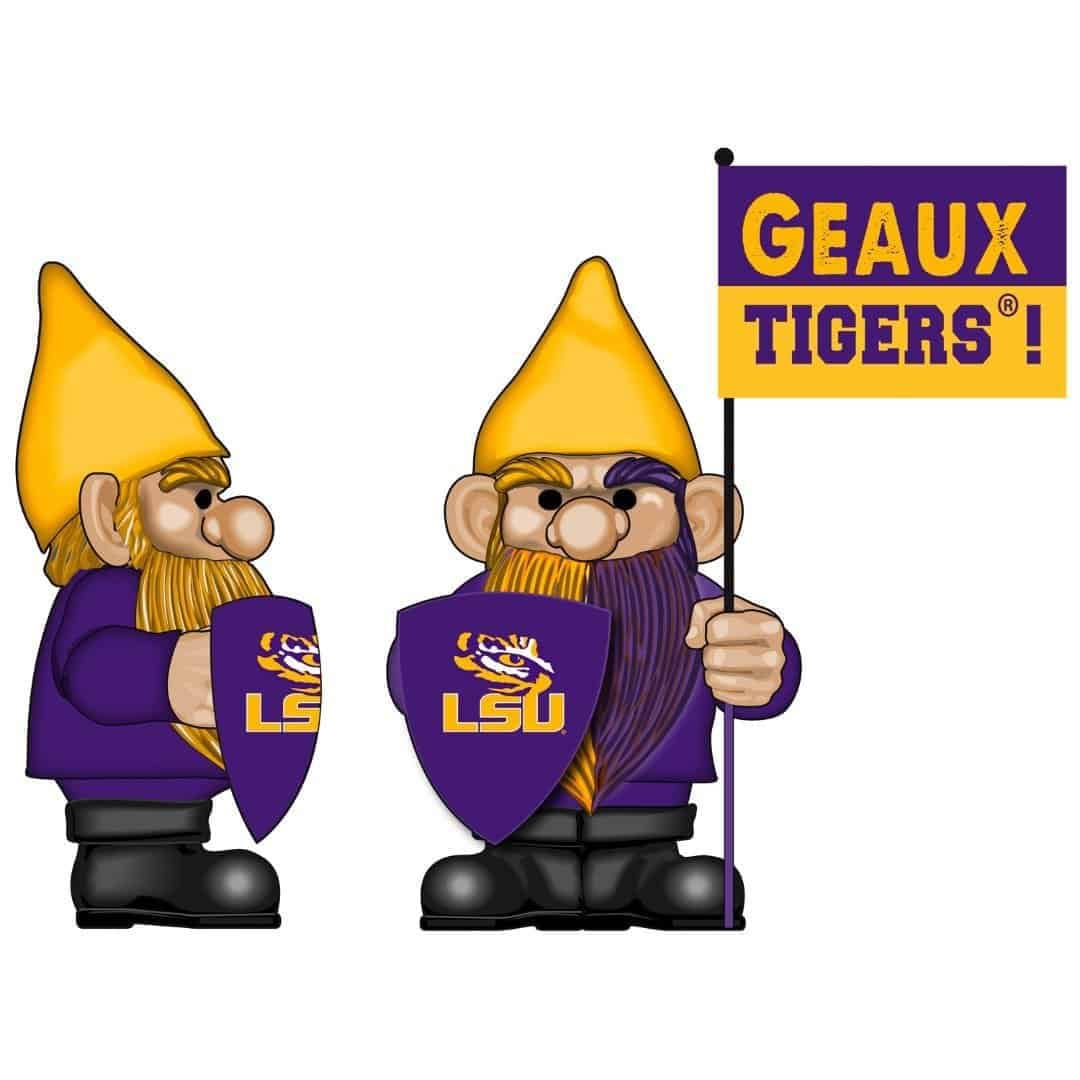 LSU Tigers Gnome with Flag Geaux Tigers 54921FHG Heartland Flags