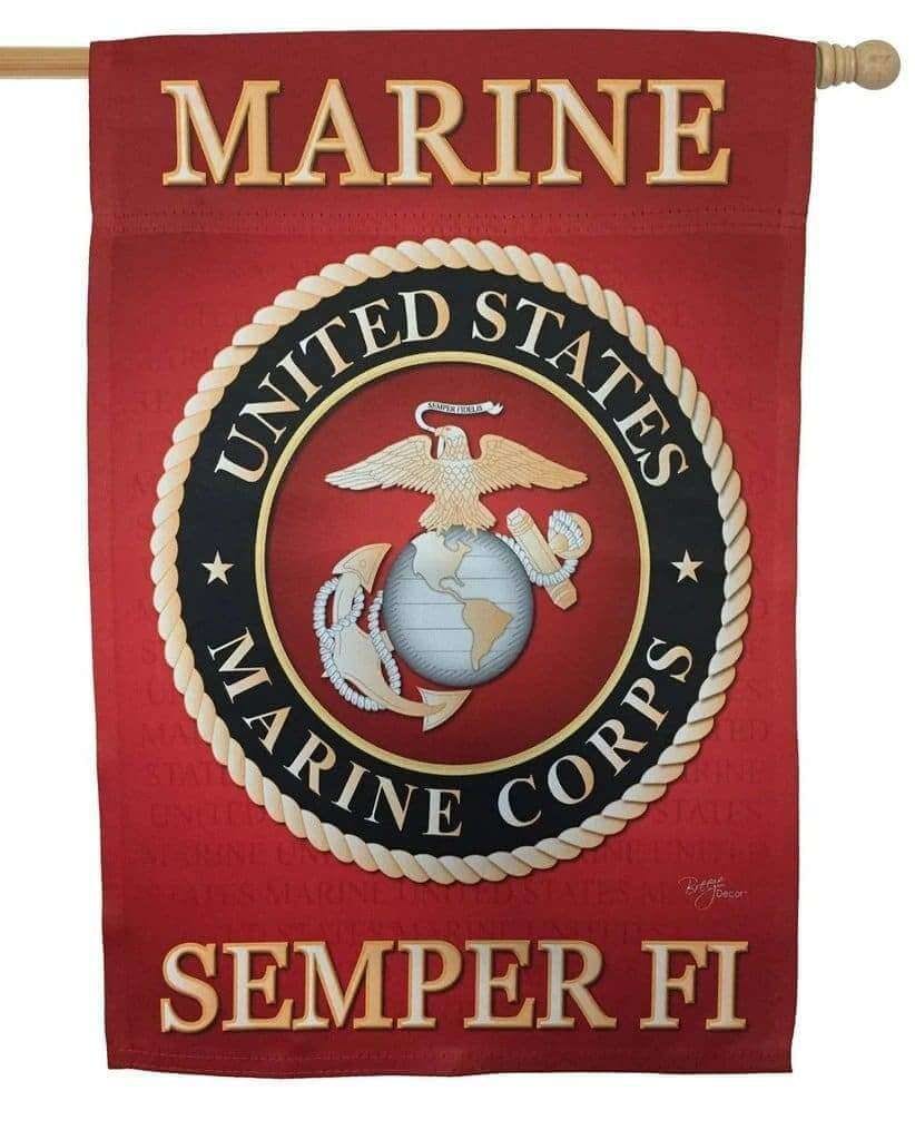 Marines Semper Fi Flag 2 Sided Vertical House Banner 08057 Heartland Flags