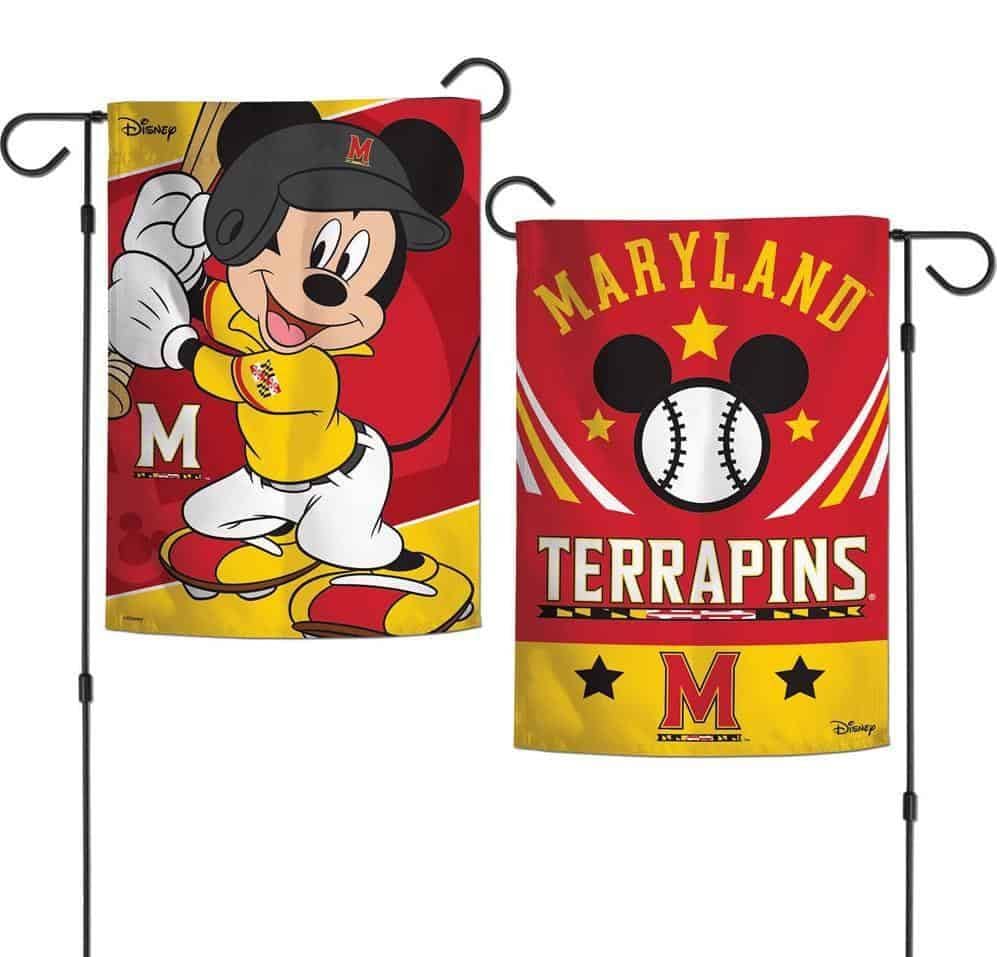 Maryland Terrapins Garden Flag 2 Sided Mickey Mouse Baseball 24733220 Heartland Flags