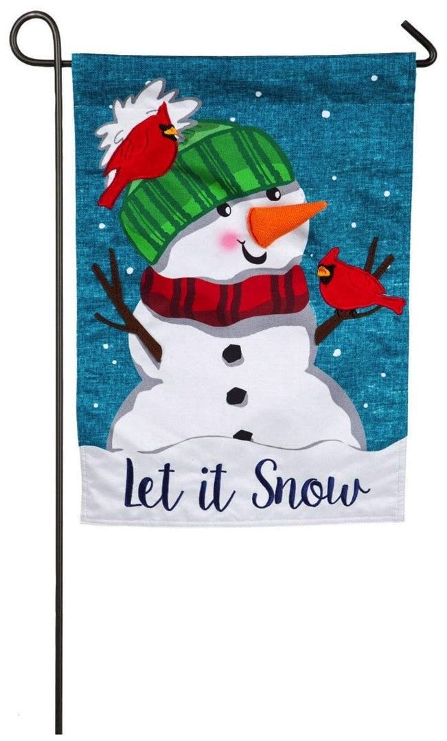 Merry Everything Snowman Garden 2 Sided Let It Snow 14L4538 Heartland Flags
