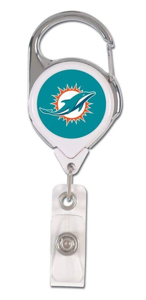 Miami Dolphins Badge Holder Reel 2 Sided Premium 47403013 Heartland Flags