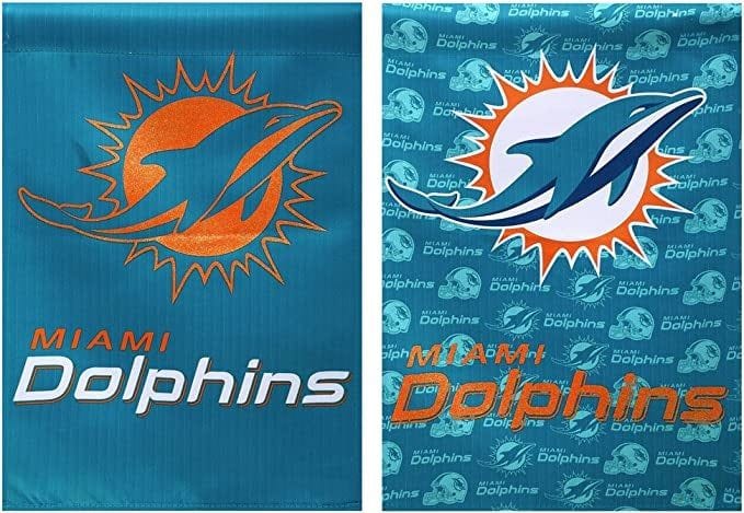 Miami Dolphins Flag 2 Sided Glitter Banner 13S3816BL Heartland Flags