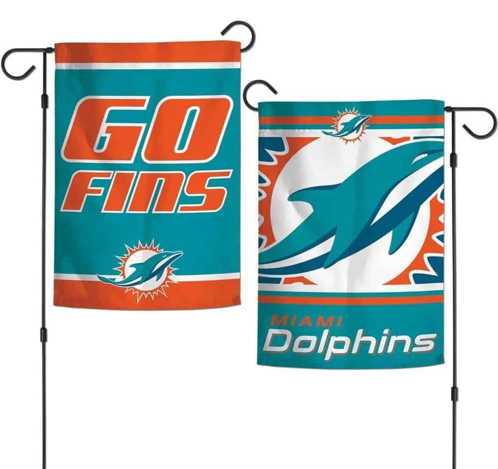 Miami Dolphins Garden Flag 2 Sided Go Fins Slogan 75887120 Heartland Flags