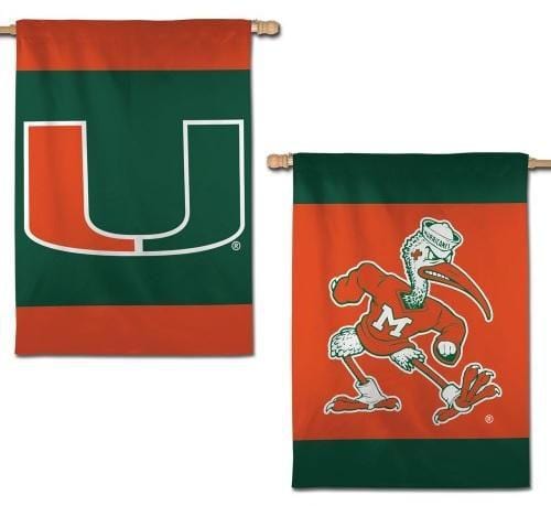 Miami Hurricanes Banner 2 Sided House Flag Mascot 36665019 Heartland Flags