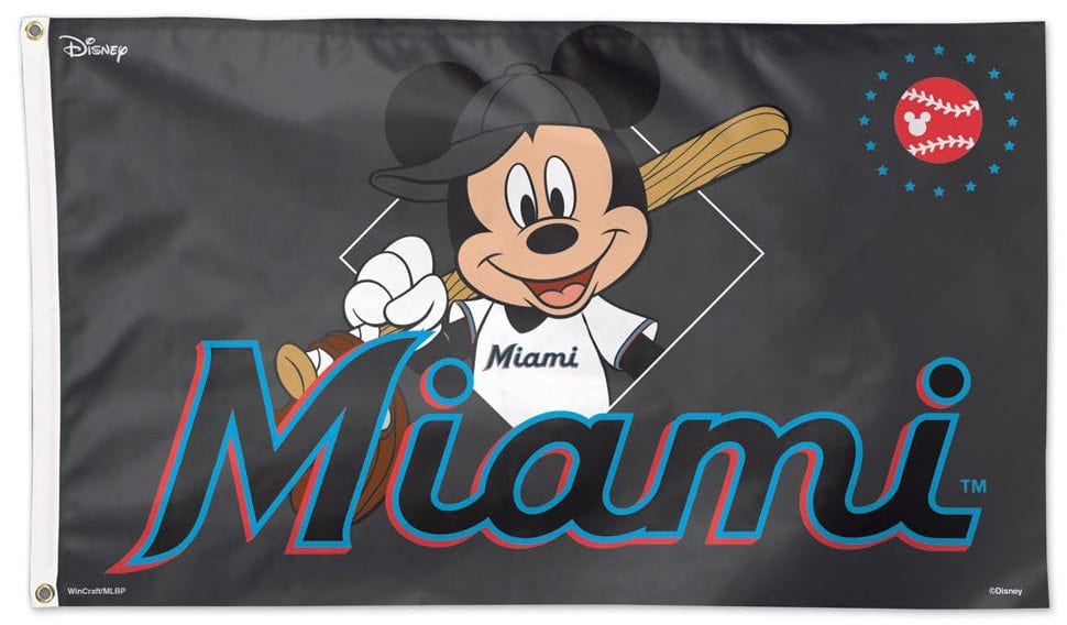 Miami Marlins Flag 3x5 Mickey Mouse 76663119 Heartland Flags