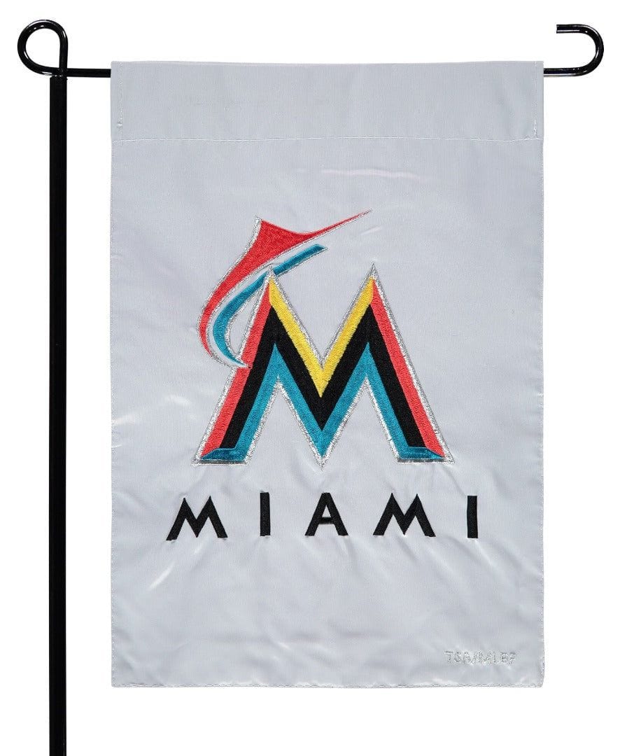 Miami Marlins Garden Flag 2 Sided Applique Throwback 164214 Heartland Flags