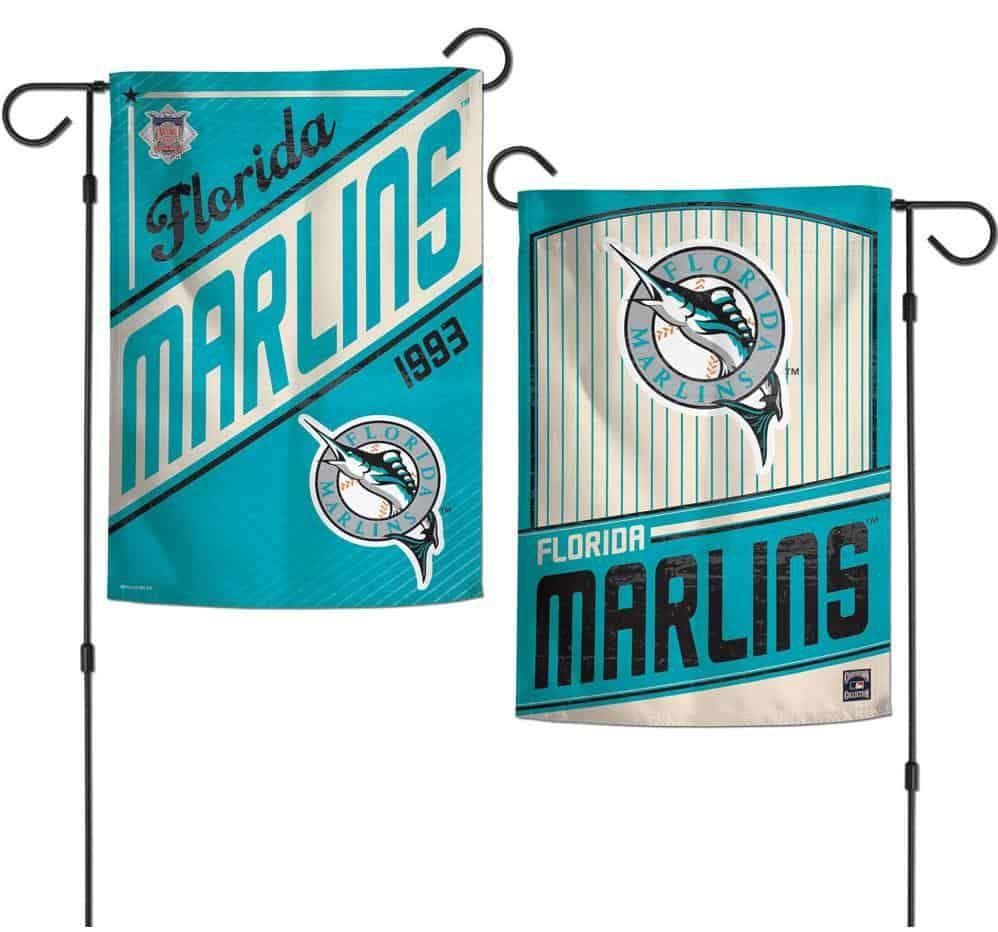Miami Marlins Garden Flag 2 Sided Vintage Retro 06160319 Heartland Flags