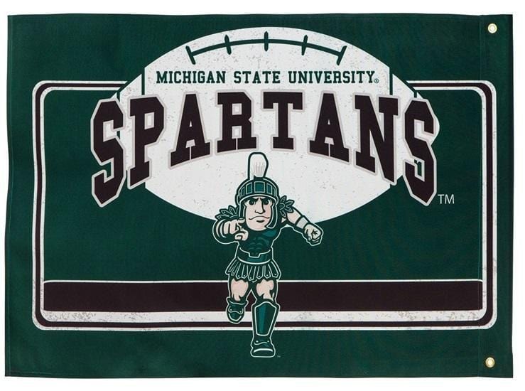 Michigan State Spartans Flag 2 Sided Football Logo 17L971 Heartland Flags