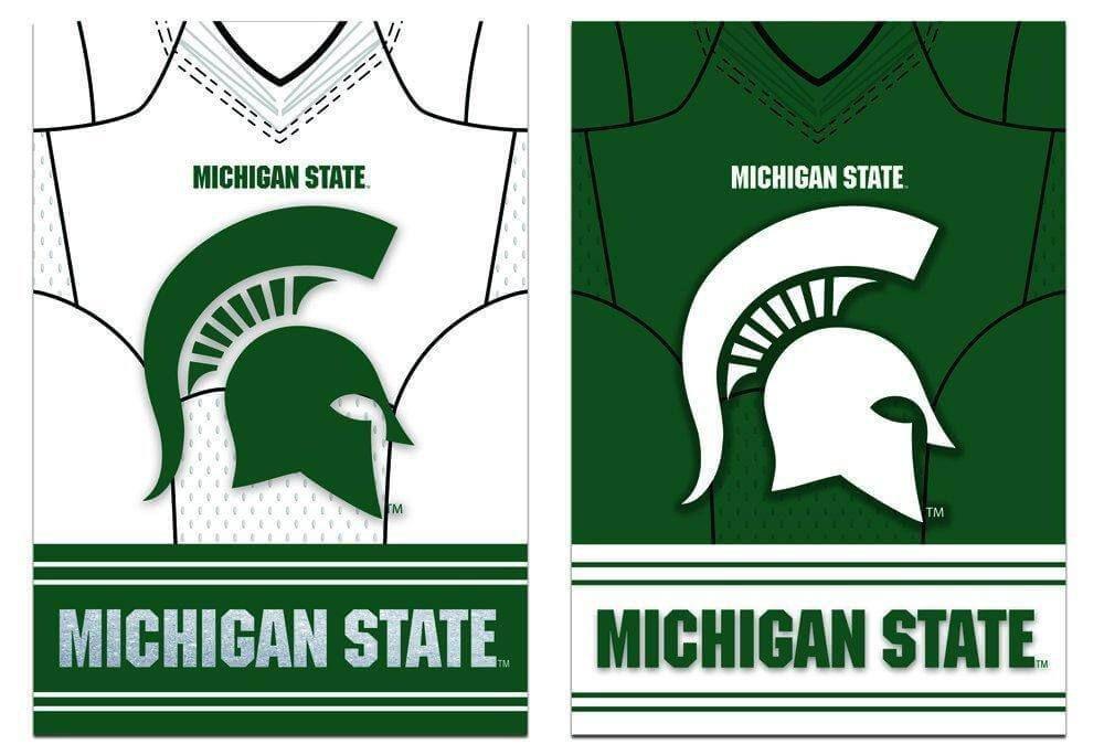 Michigan State Spartans Flag 2 Sided Jersey House Banner 13S971BLJ Heartland Flags