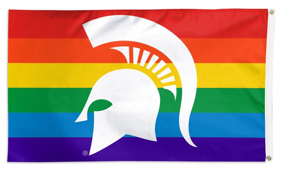 Michigan State Spartans Flag 3x5 Pride Rainbow 35790321 Heartland Flags