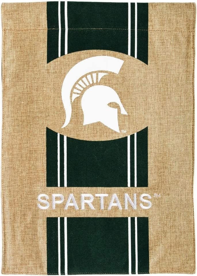 Michigan State Spartans Garden Flag 2 Sided Burlap University 14B971 Heartland Flags