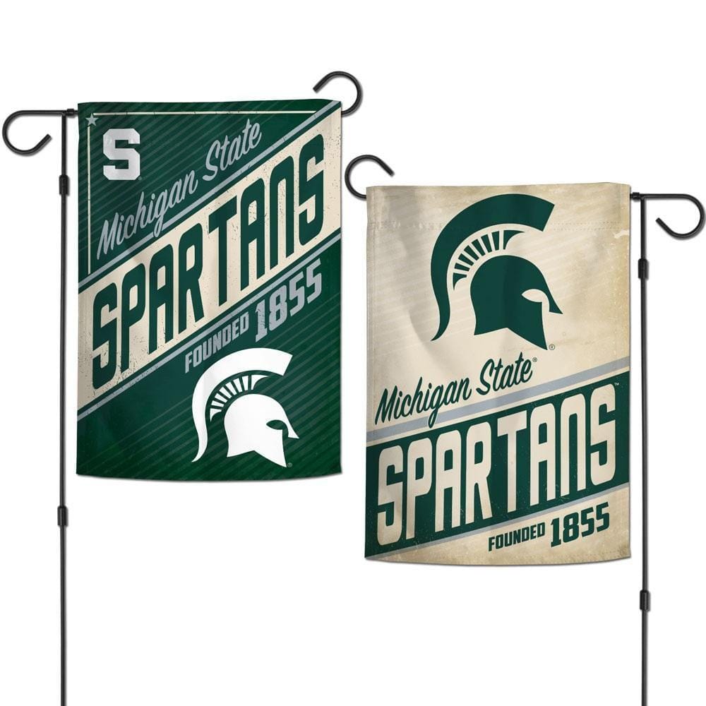 Michigan State Spartans Garden Flag 2 Sided Retro Logo 43119321 Heartland Flags