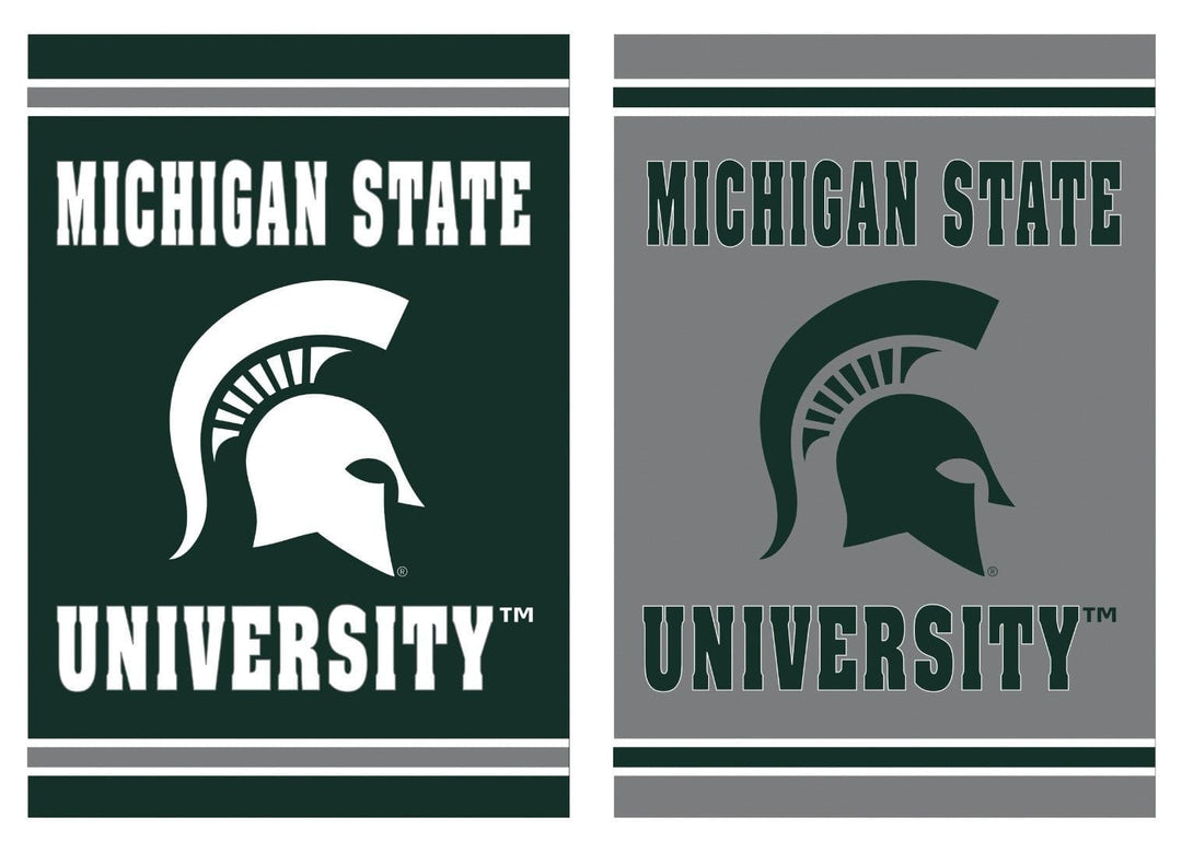 Michigan State University Garden Flag 2 Sided Textured Spartans 14ES971 Heartland Flags