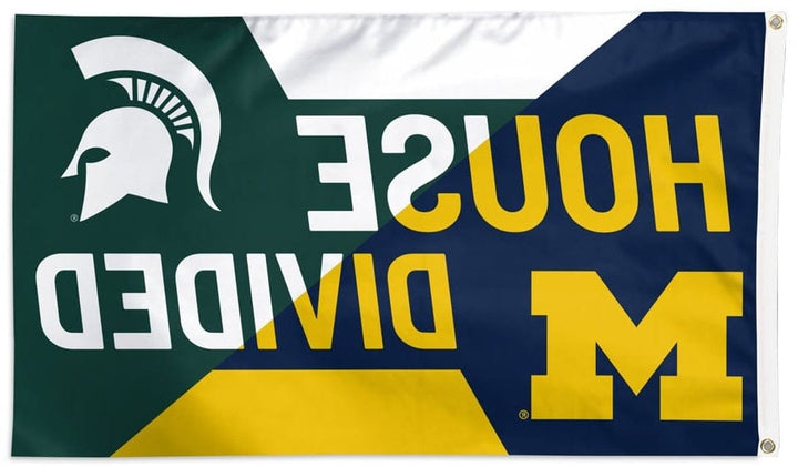 Michigan State vs Michigan House Divided Flag 3x5 Rivalry 37673321 Heartland Flags