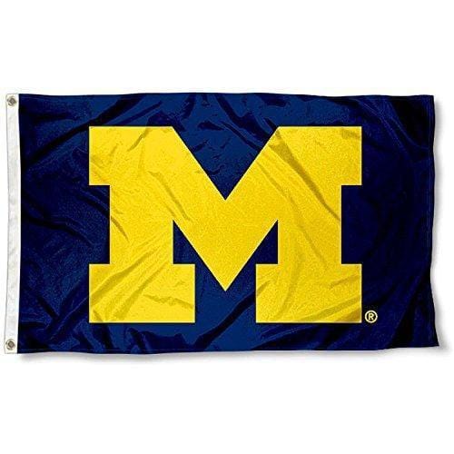 Michigan Wolverines Flag 3x5 Yellow M Logo 95503 Heartland Flags