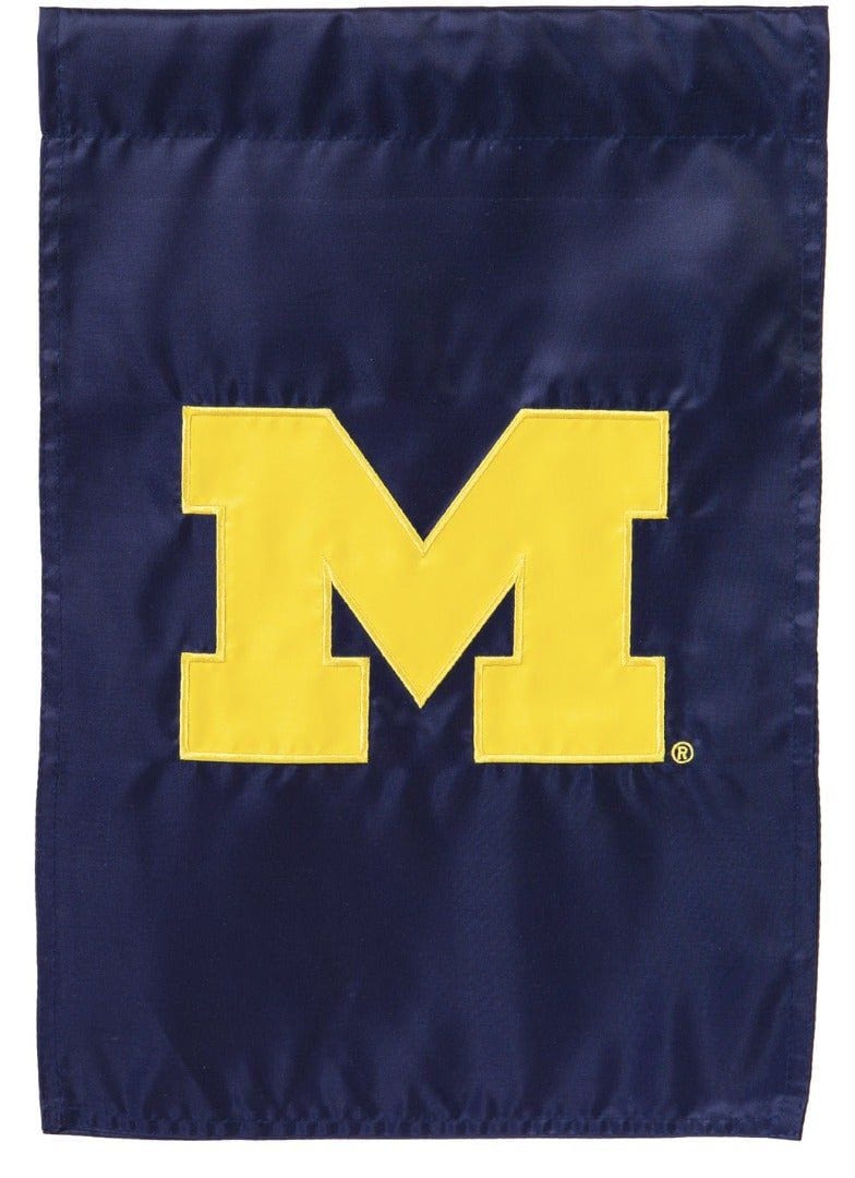 Michigan Wolverines Garden Flag 2 Sided Applique 16920B Heartland Flags