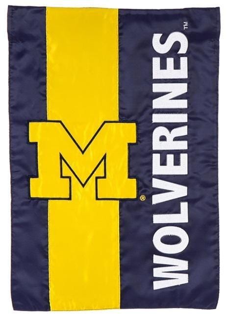 Michigan Wolverines Garden Flag 2 Sided Applique 16SF920 Heartland Flags