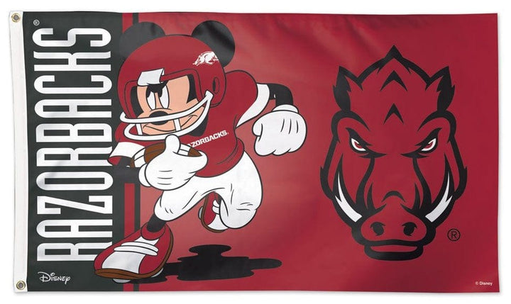 Mickey Mouse Arkansas Razorbacks Flag 3x5 Football 79688117 Heartland Flags