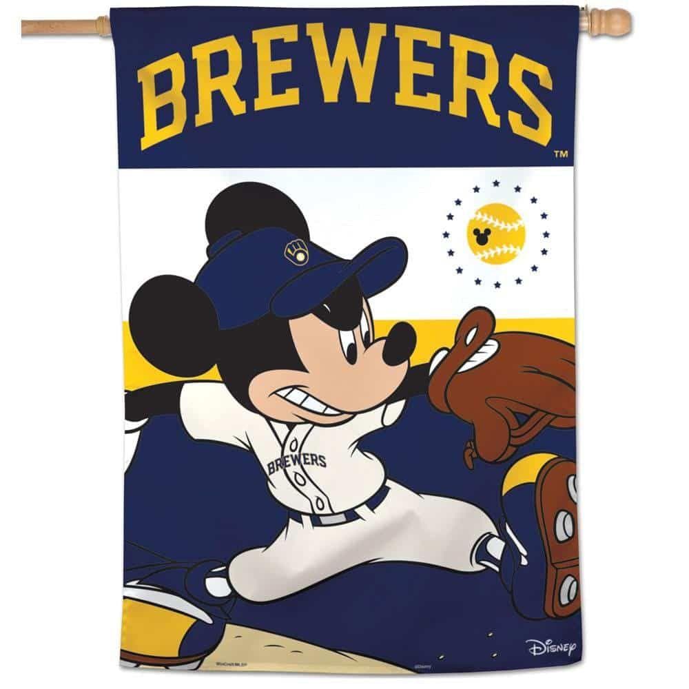 Milwaukee Brewers Flag Mickey Mouse Banner 88000120 Heartland Flags