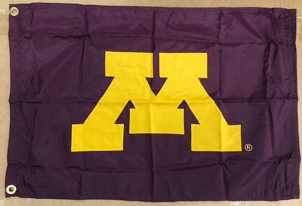 Minnesota Gophers Flag 2x3 Gold M on Maroon Applique 082020311M Heartland Flags