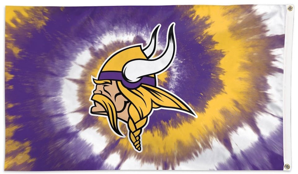 Minnesota Vikings Tie Dye Flag 3x5 Logo 33031321 Heartland Flags