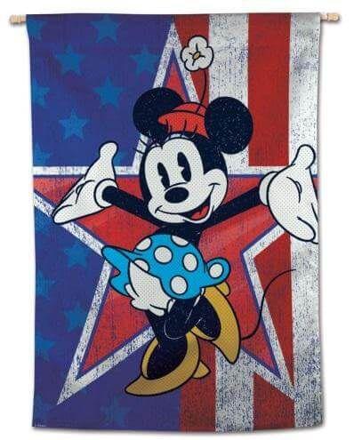 Minnie Mouse House Flag Disney Americana Patriotic Banner 94746118 Heartland Flags