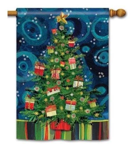 Mod Christmas Tree Flag 2 Sided Decorative 91029 Heartland Flags