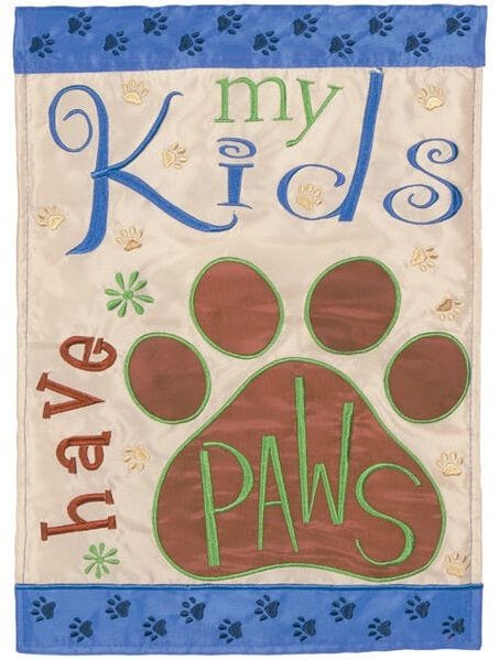 My Kids Have Paws Flag 2 Sided Applique Banner 56220 Heartland Flags