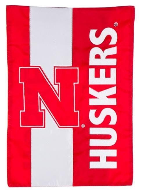 Nebraska Huskers Garden Flag 2 Sided Applique Logo 16SF949 Heartland Flags