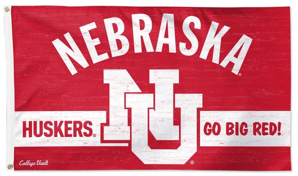 Nebraska Huskers Go Big Red Flag 3x5 Vault 09986122 Heartland Flags