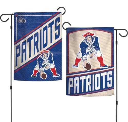 New England Patriots Garden Flag 2 Sided Retro Classic Logo 08170219 Heartland Flags