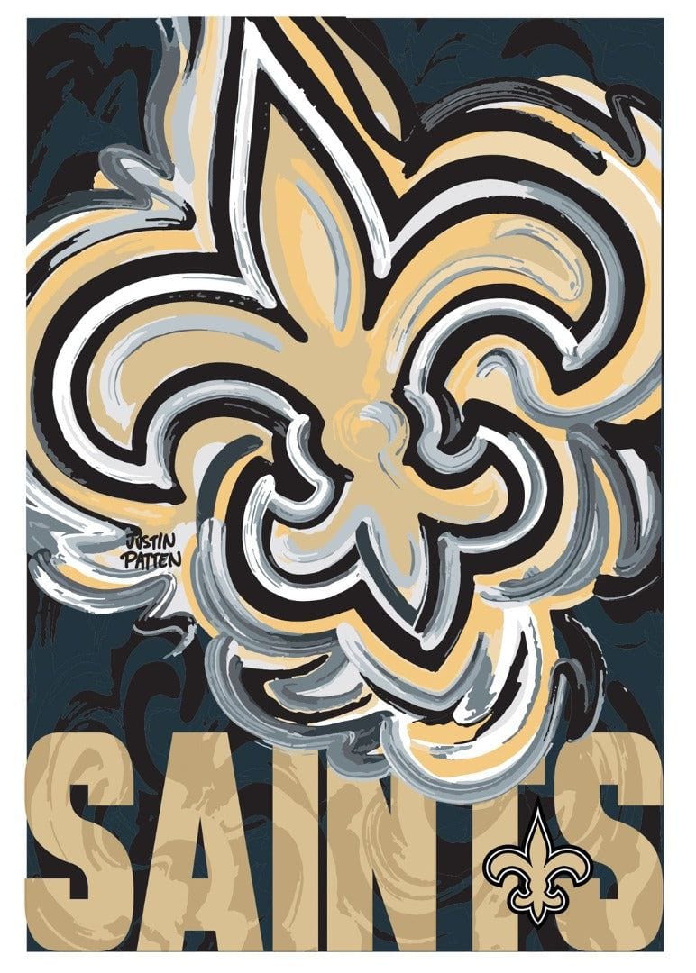 New Orleans Saints Garden Flag 2 Sided Justin Patten Logo 14S3819JPAL Heartland Flags