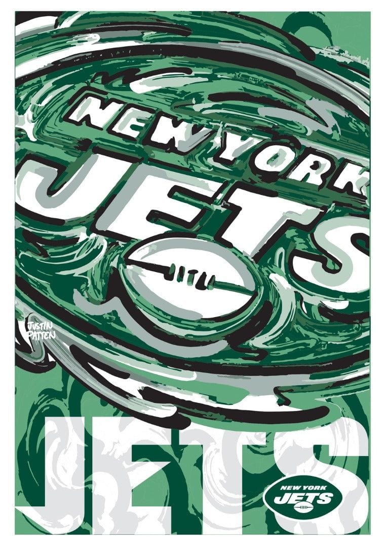New York Jets Garden Flag 2 Sided Justin Patten Logo 14S3821JPAL Heartland Flags