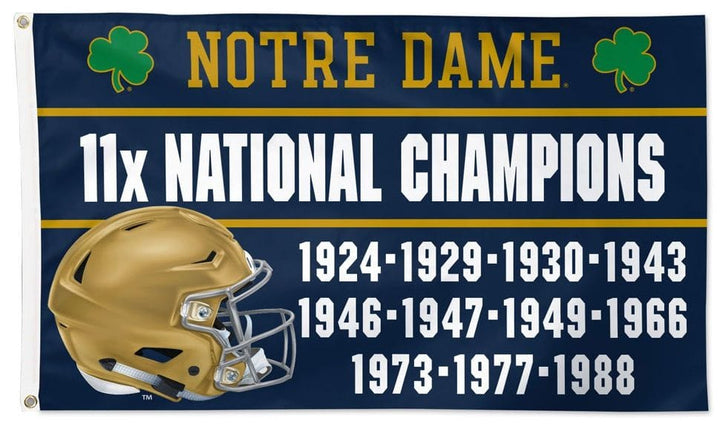 Notre Dame Flag 3x5 11x National Champions Football 34969321 Heartland Flags