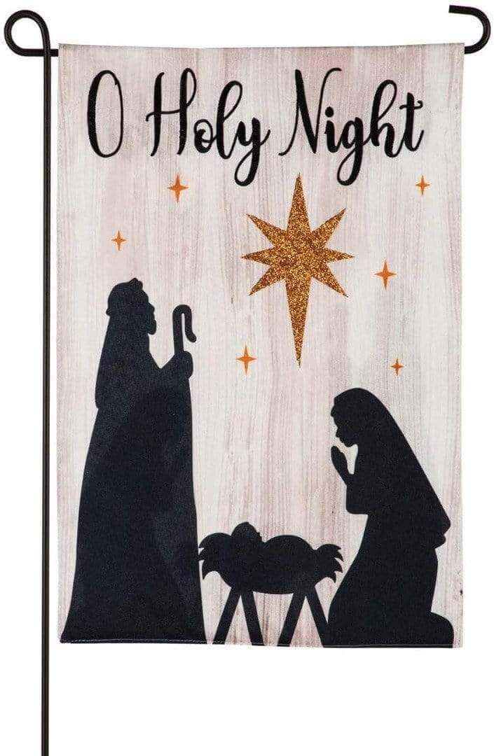 O Holy Night Garden Flag 2 Sided Nativity Silhouette 14L9385 Heartland Flags