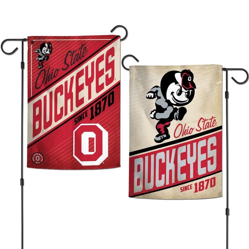Ohio State Buckeyes Garden Flag 2 Sided Retro Logo 42240321 Heartland Flags